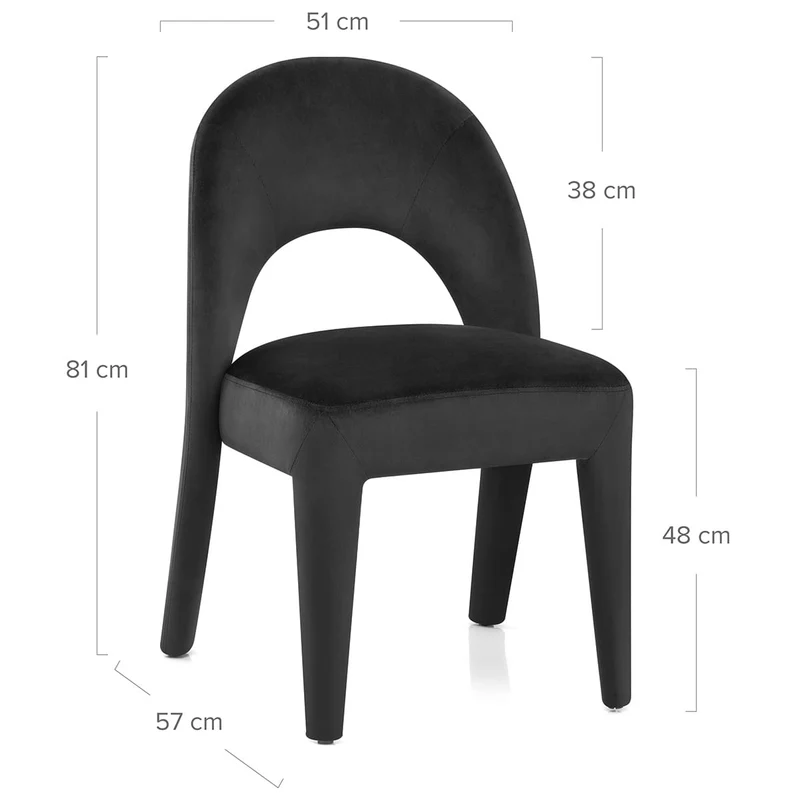 Chaise Velours - Amore Noir