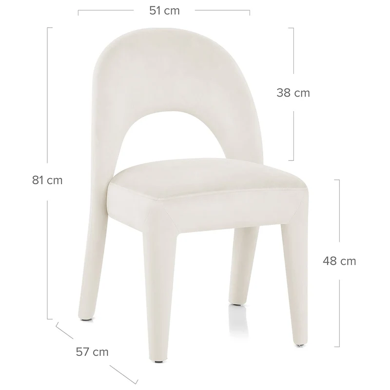 Chaise Velours - Amore Ivoire