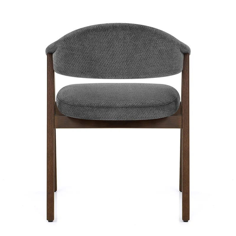 Chaise Chêne Foncé Tissu - Amber Gris Foncé
