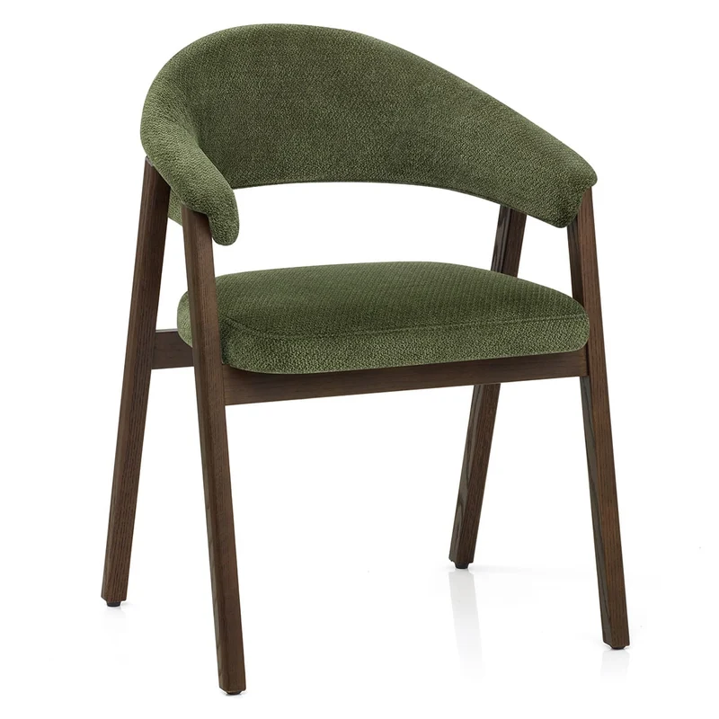 Chaise Chêne Foncé Tissu - Amber Vert