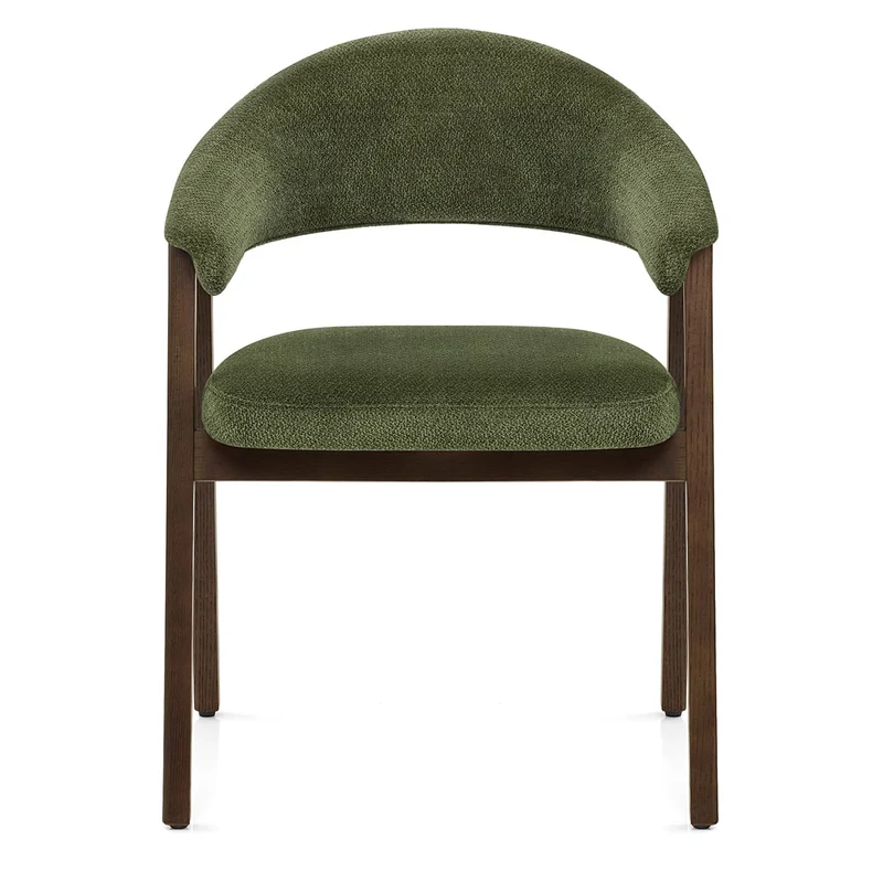 Chaise Chêne Foncé Tissu - Amber Vert