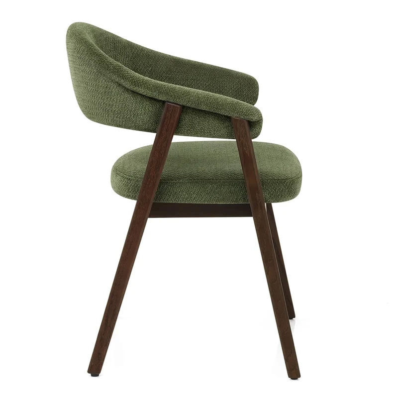 Chaise Chêne Foncé Tissu - Amber Vert