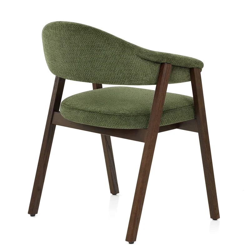 Chaise Chêne Foncé Tissu - Amber Vert