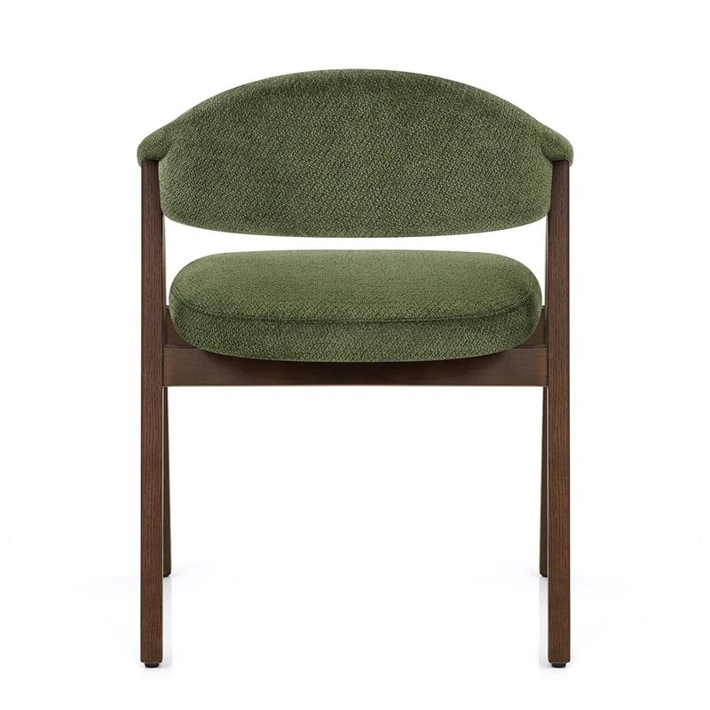 Chaise Chêne Foncé Tissu - Amber Vert