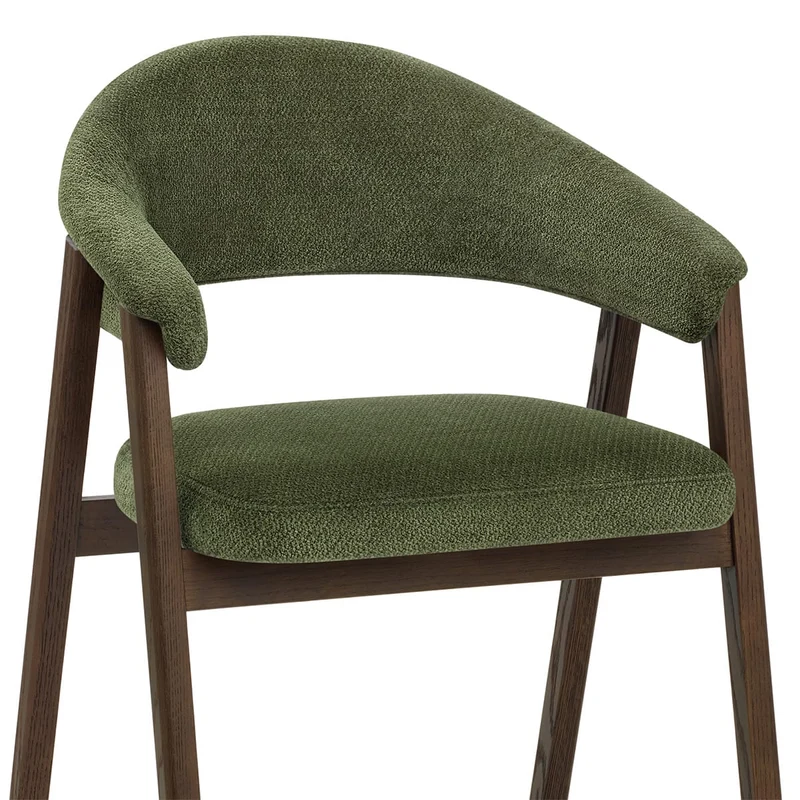 Chaise Chêne Foncé Tissu - Amber Vert