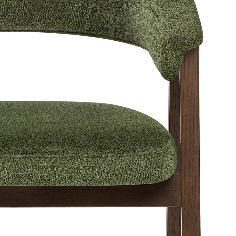 Chaise Chêne Foncé Tissu - Amber Vert