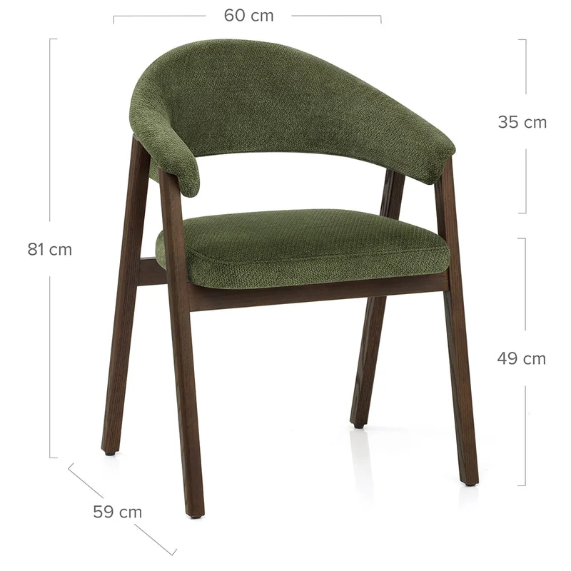 Chaise Chêne Foncé Tissu - Amber Vert