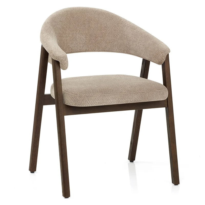 Chaise Chêne Foncé Tissu - Amber Taupe