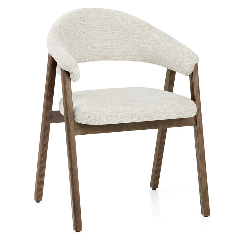 Chaise Chêne Clair Tissu - Amber Ivoire