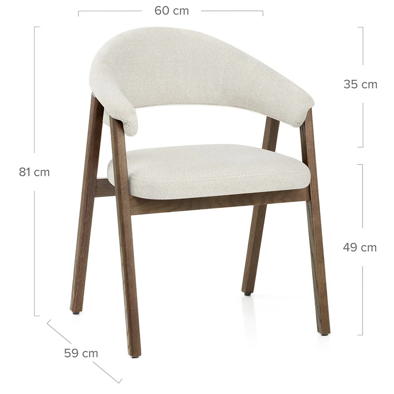 Chaise Chêne Clair Tissu - Amber Ivoire