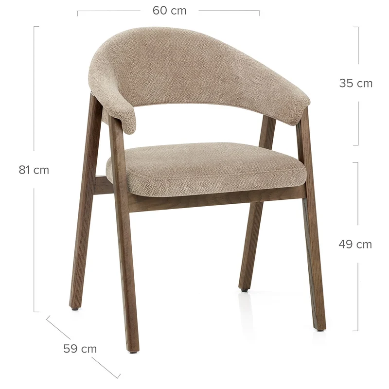 Chaise Chêne Clair Tissu - Amber Taupe