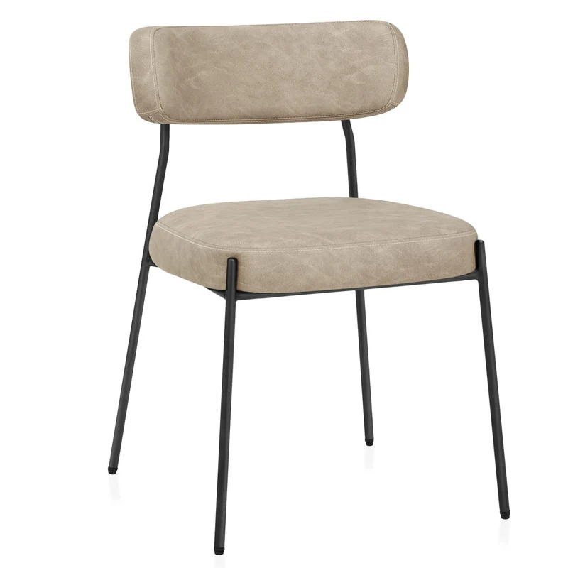 Chaise Faux Cuir Noir - Diana Taupe