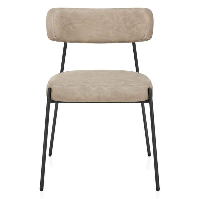 Chaise Faux Cuir Noir - Diana Taupe