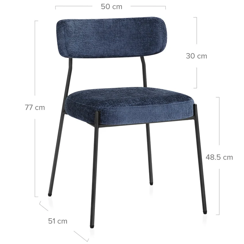 Chaise Tissu - Diana Bleu
