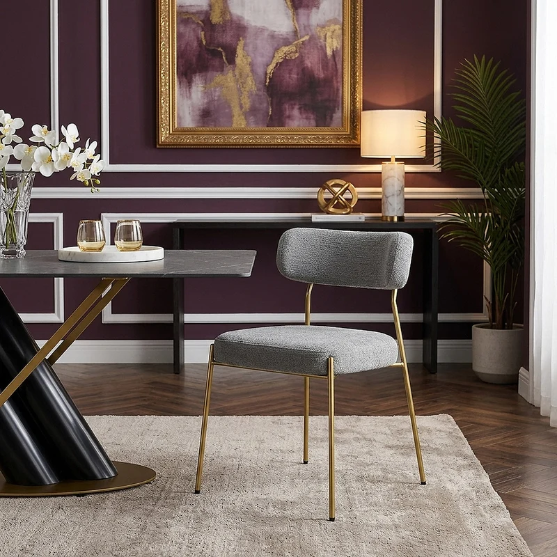Chaise Tissu - Diana Or Gris