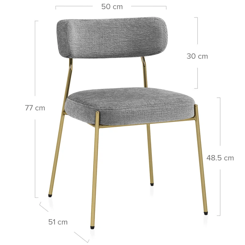 Chaise Tissu - Diana Or Gris