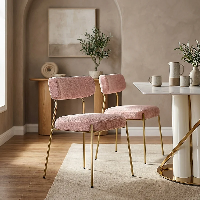 Chaise Tissu - Diana Or Rose