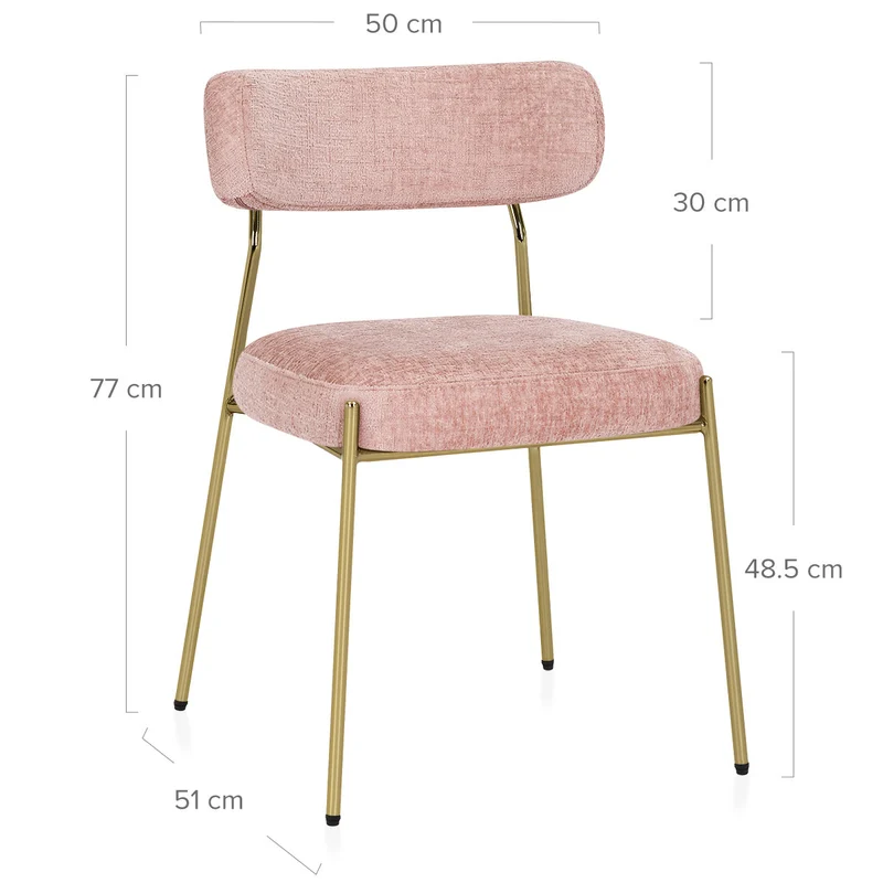Chaise Tissu - Diana Or Rose