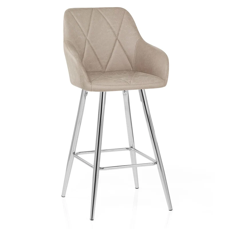 Tabouret de Bar Faux Cuir Antique - Mason Taupe