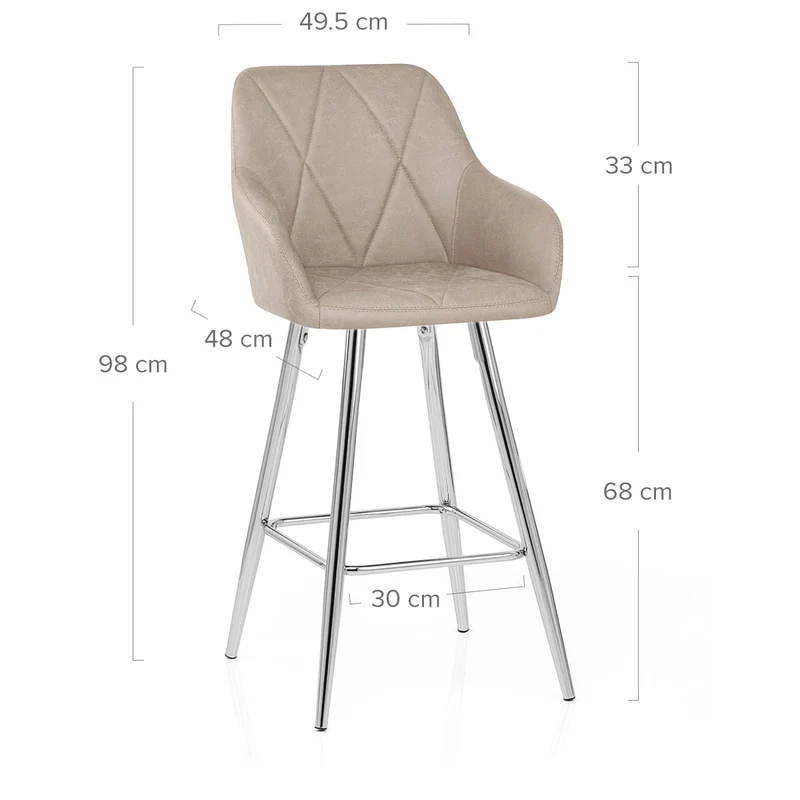 Tabouret de Bar Faux Cuir Antique - Mason Taupe