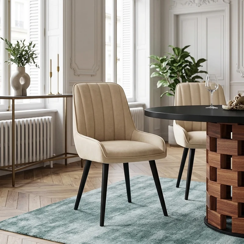 Chaise Faux Cuir - Rosa Crème