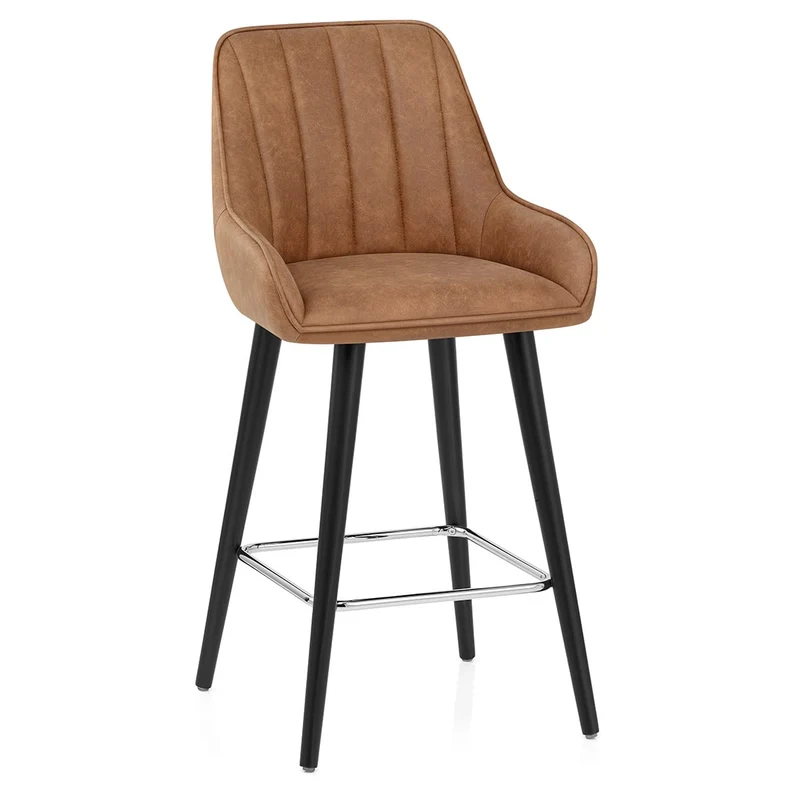 Tabouret de Bar Faux Cuir - Rosa Marron