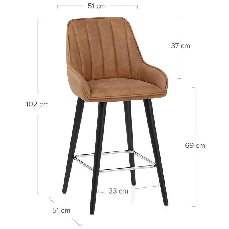 Tabouret de Bar Faux Cuir - Rosa Marron