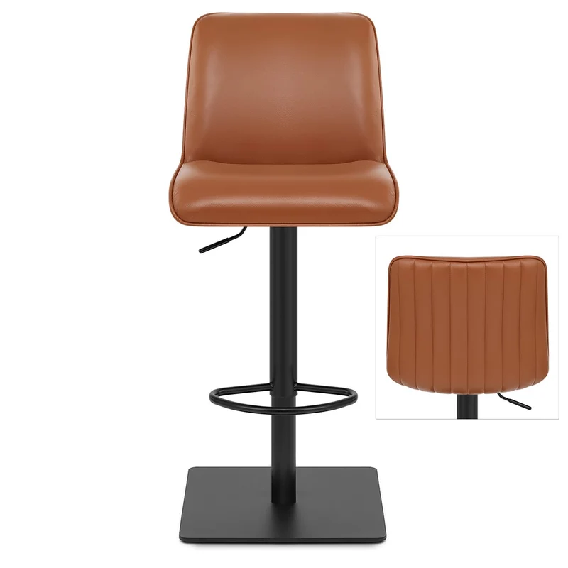 Tabouret Cuir Véritable - Lola Marron