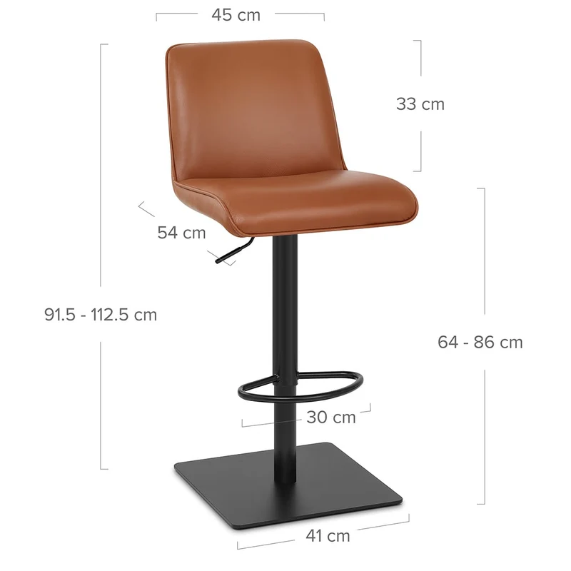 Tabouret Cuir Véritable - Lola Marron