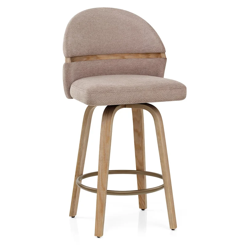 Tabouret Chêne Tissu - Odessa Marron