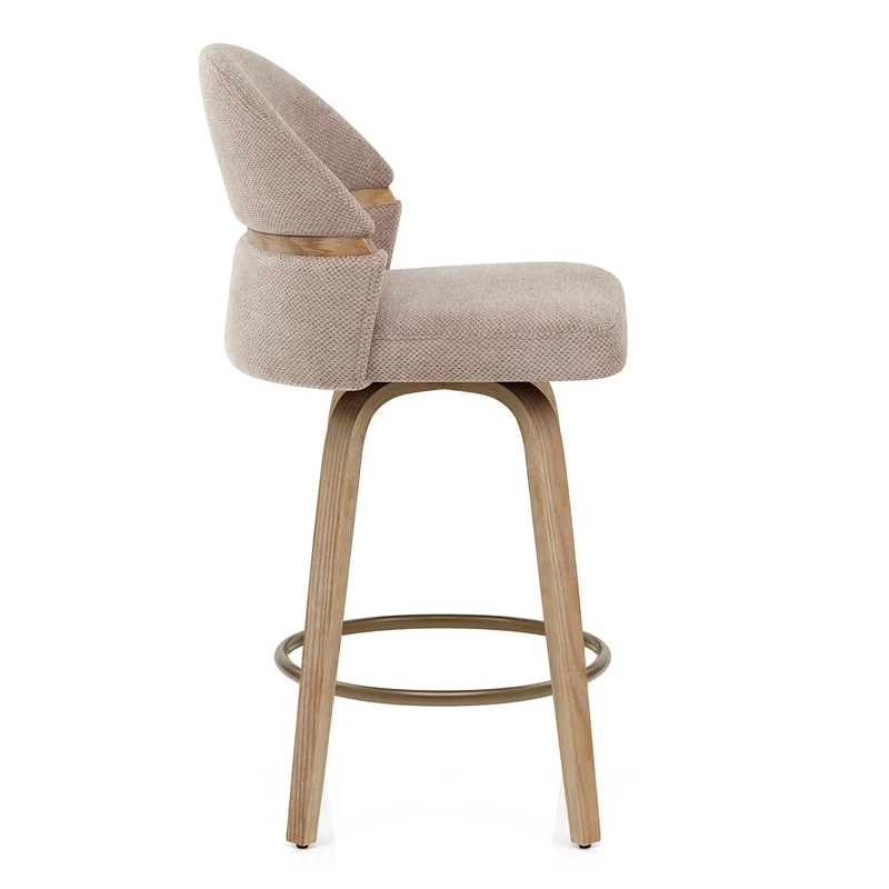 Tabouret Chêne Tissu - Odessa Marron