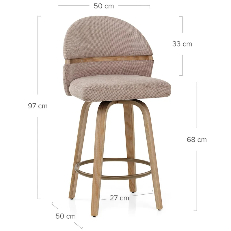 Tabouret Chêne Tissu - Odessa Marron