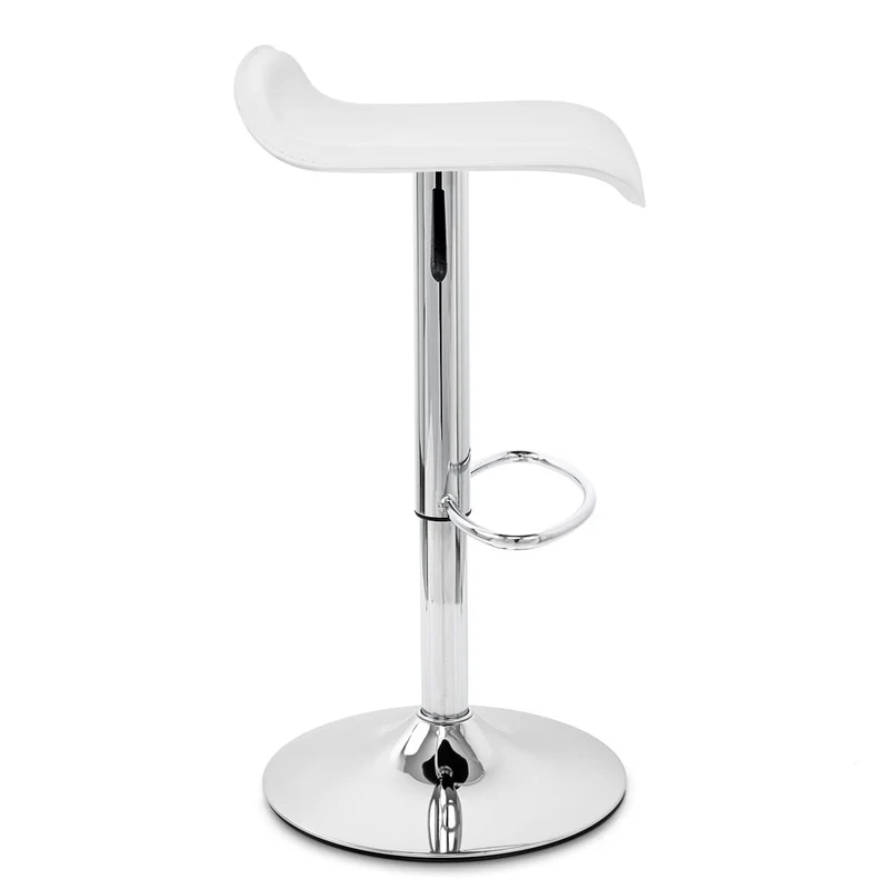 Chaise de Bar Faux Cuir Chrome - Zars Blanc