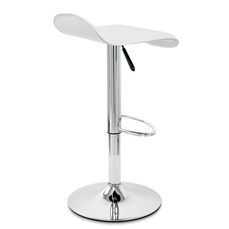 Chaise de Bar Faux Cuir Chrome - Zars Blanc