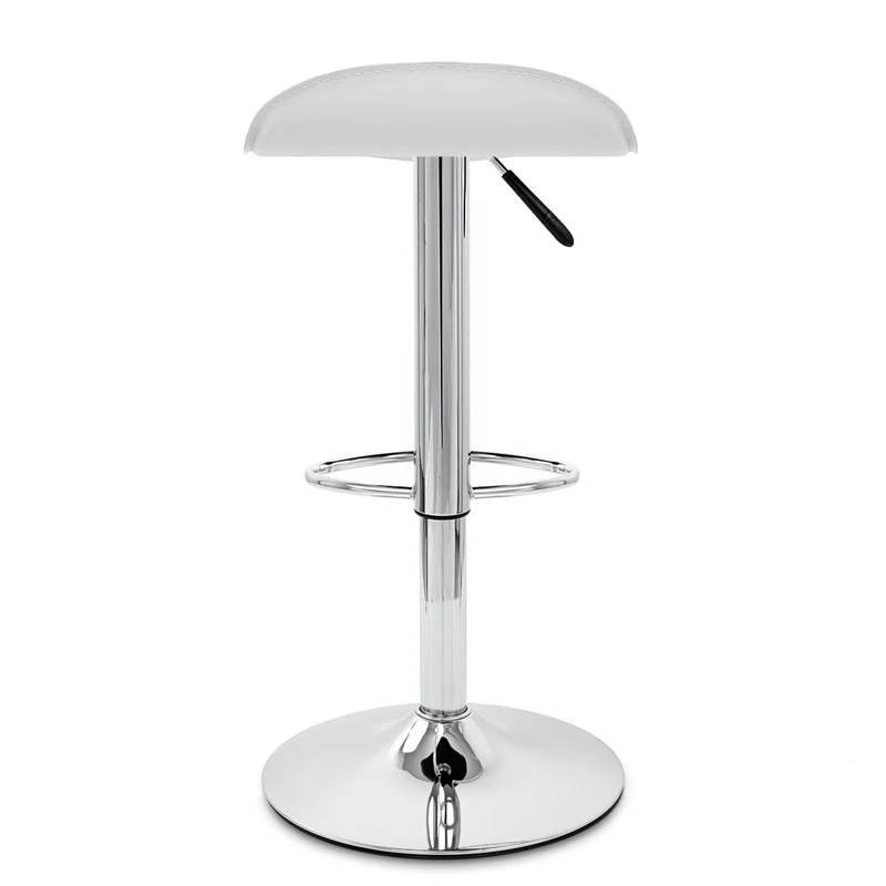 Chaise de Bar Faux Cuir Chrome - Zars Blanc