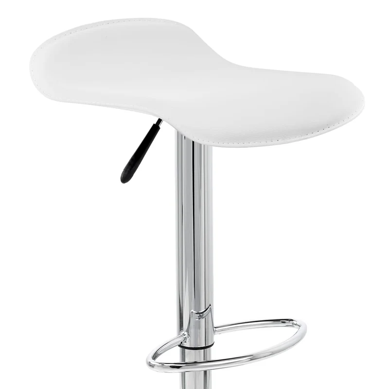 Chaise de Bar Faux Cuir Chrome - Zars Blanc