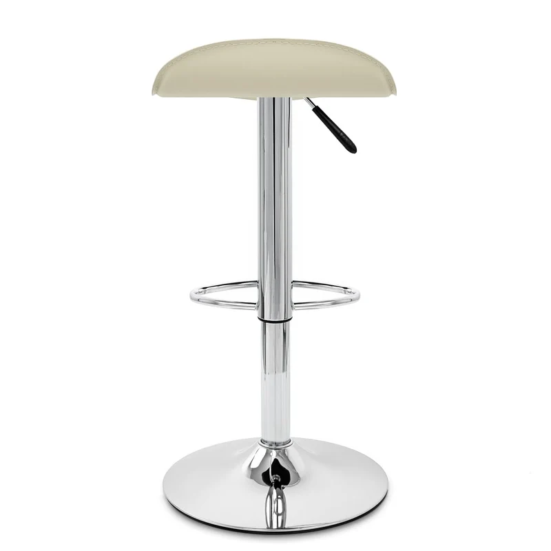 Chaise de Bar Faux Cuir Chrome - Zars Crème