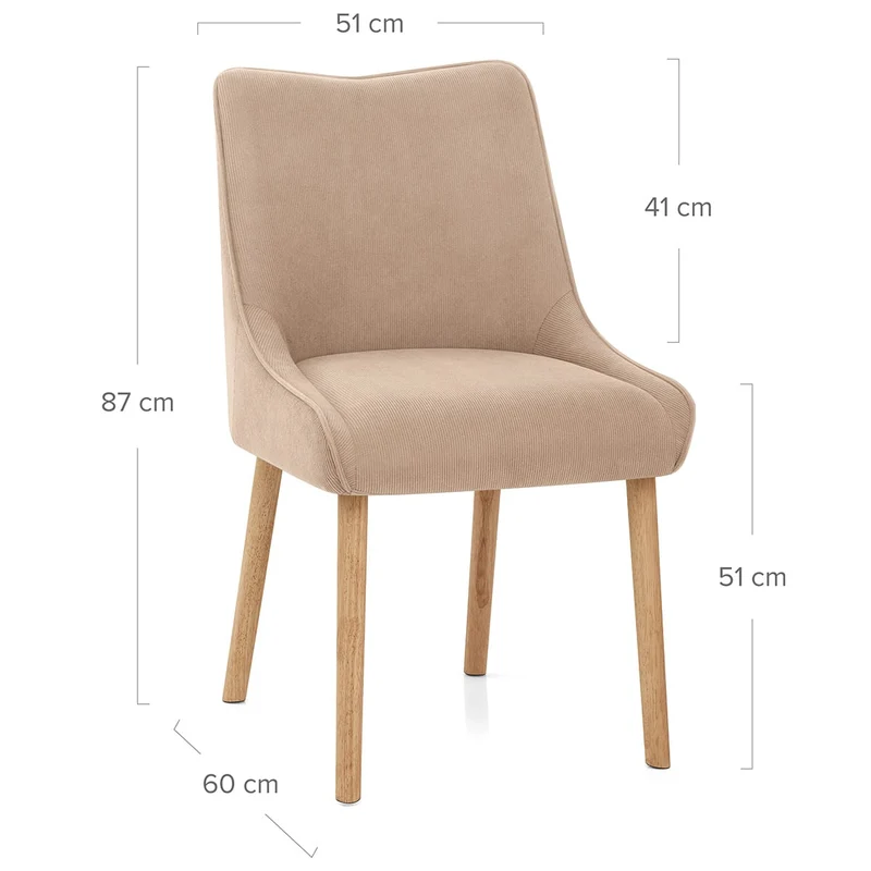 Chaise Tissu Bois - Isabella Crème