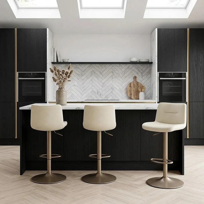 Tabouret de Bar Faux Cuir Antique - Utopia Crème