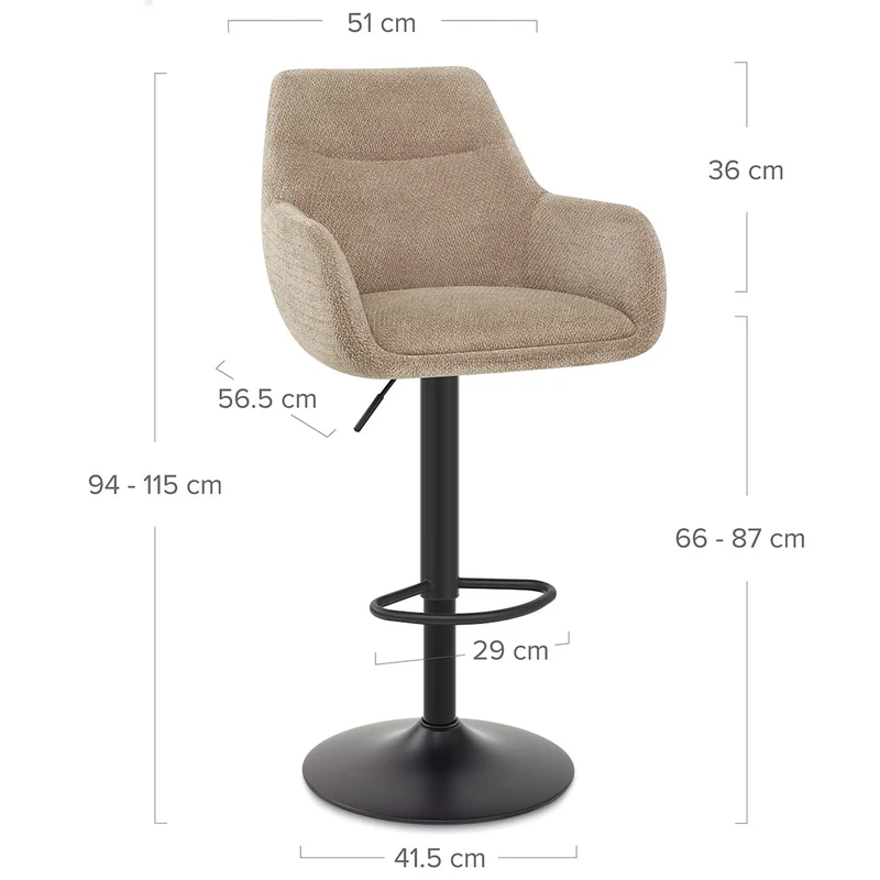 Tabouret Tissu - Matteo Crème