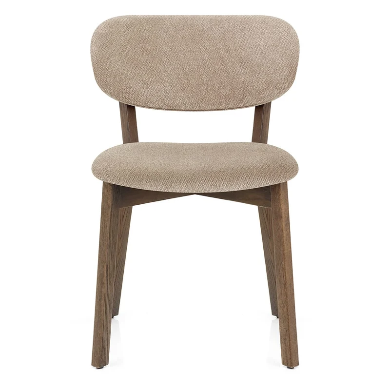 Chaise Chêne Clair Tissu - Maya Taupe