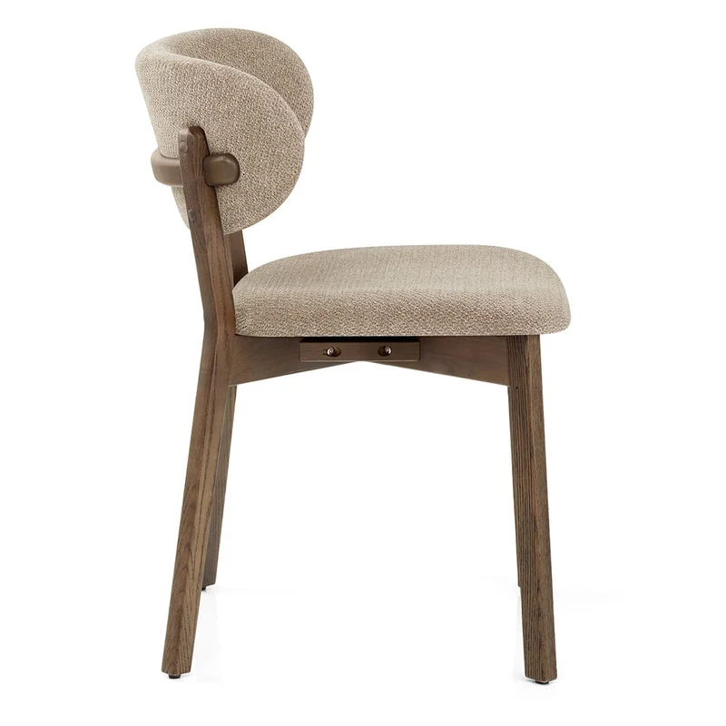 Chaise Chêne Clair Tissu - Maya Taupe
