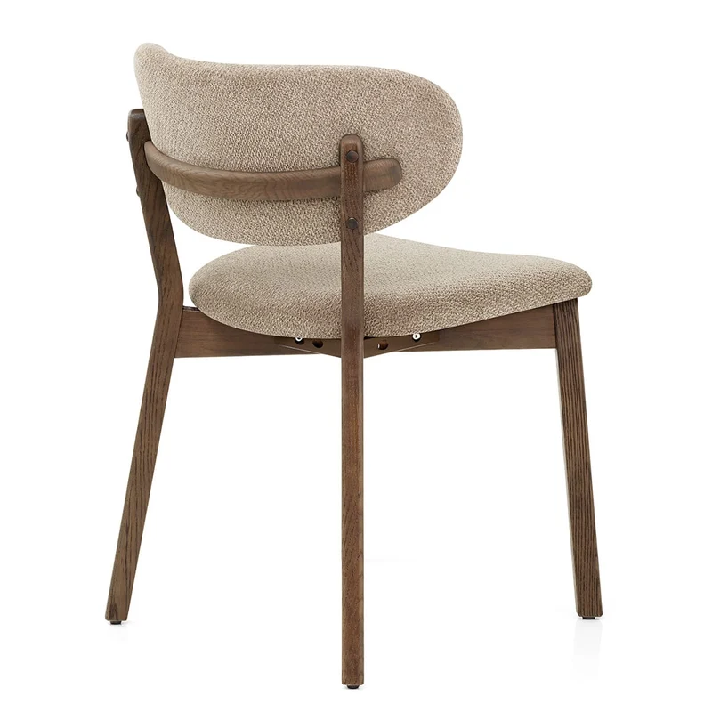 Chaise Chêne Clair Tissu - Maya Taupe