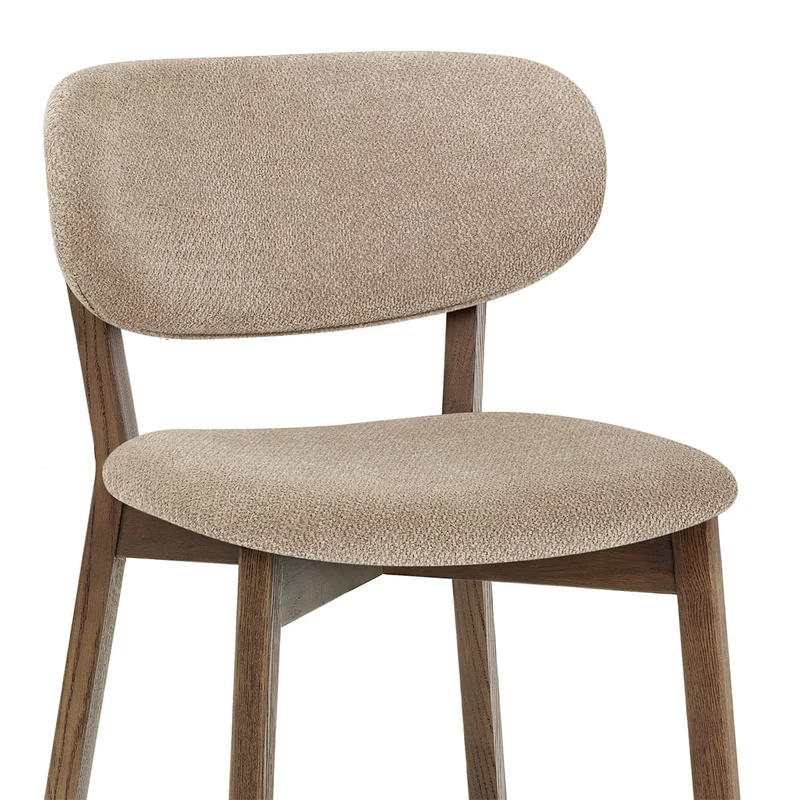 Chaise Chêne Clair Tissu - Maya Taupe