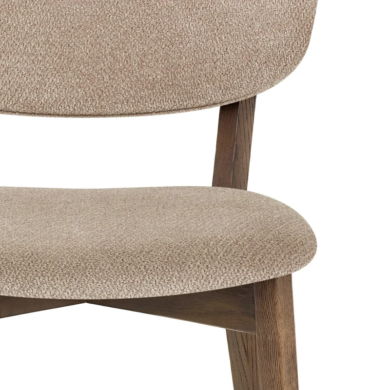 Chaise Chêne Clair Tissu - Maya Taupe
