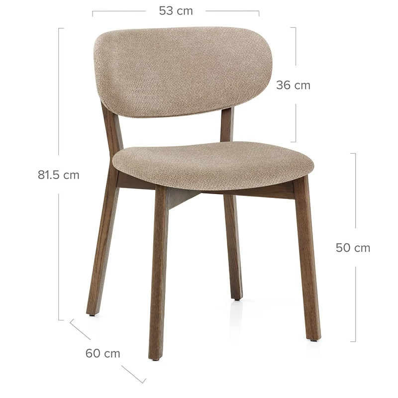Chaise Chêne Clair Tissu - Maya Taupe