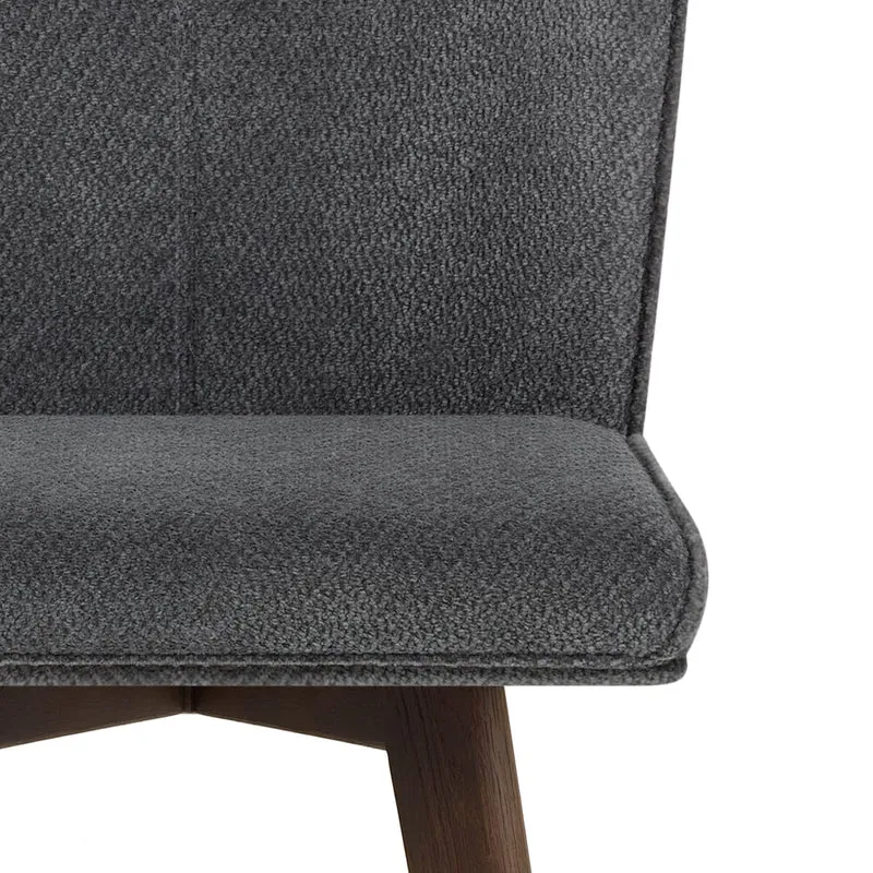 Tabouret Chêne foncé Tissu - Aldo Gris Foncé