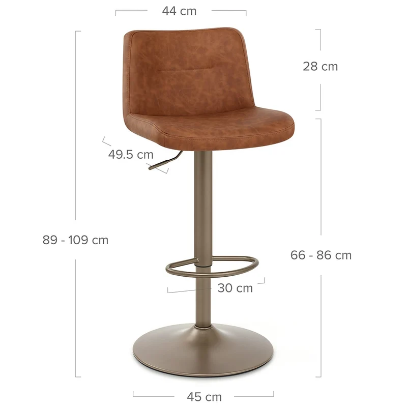 Tabouret de Bar Faux Cuir Antique - Utopia Marron