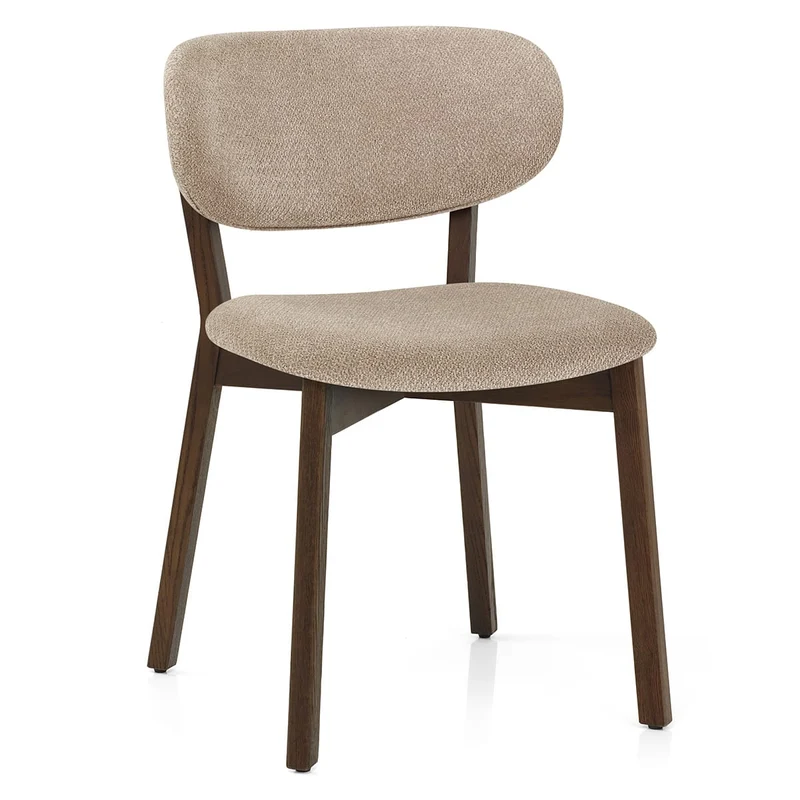 Chaise Chêne Foncé Tissu - Maya Crème