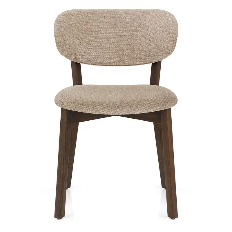 Chaise Chêne Foncé Tissu - Maya Crème